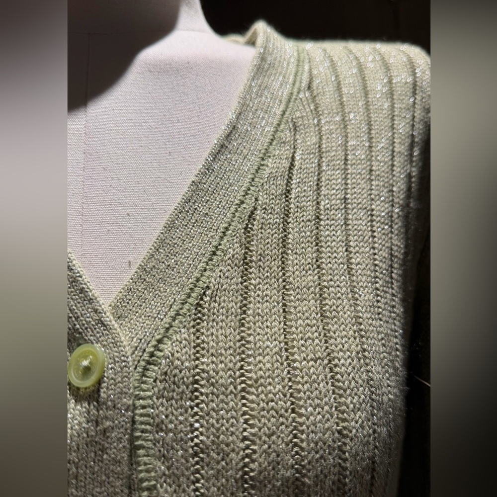 Ralph Lauren Olive-Green Ribbed V-Neck Cardigan-NWOT - Picture 9 of 14